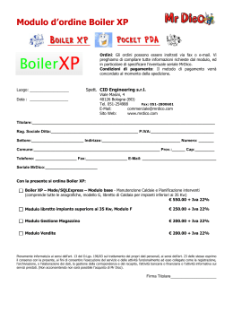 Modulo d`ordine Boiler XP