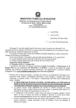 inizio anno - Istituto Comprensivo Nord di Prato