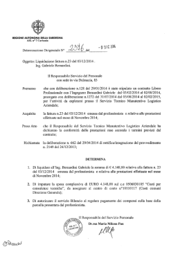 Determinazione del 09 Dicembre 2014, N.2376 [file]