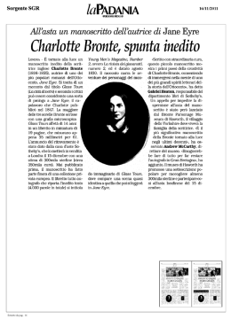 Charlotte Bronte, spunta inedito