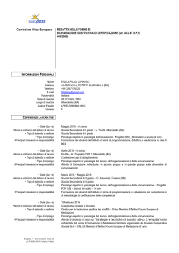Curriculum vitae e pubblicazioni - Dipartimento di Scienze della