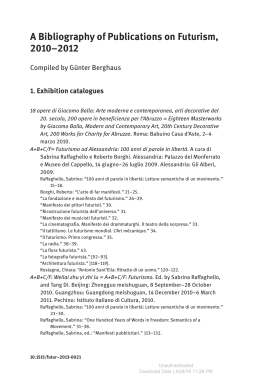 A Bibliography of Publications on Futurism, 2010–2012