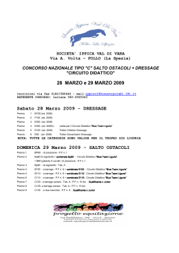 Val di Vara 28/29 Marzo - Gruppo Italiano Dressage
