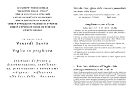 veglia ecumenica del venerd&igrave; Santo della
