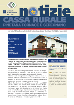 Novembre 2006 - Cassa Rurale Pinetana Fornace e Seregnano