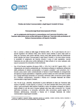convenzione con l`Ordine dei Commercialisti ed Esperti