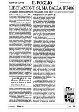 Liberazione si, ma dalla Ru486