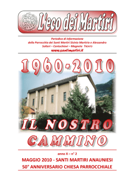 maggio 2010 - Parrocchia Santi Martiri Anauniesi in Trento Solteri