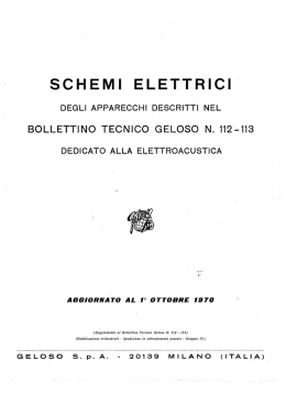 Supplemento al Bollettino Tecnico Geloso 112-113