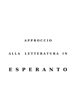 Approccio alla letteratura in Esperanto
