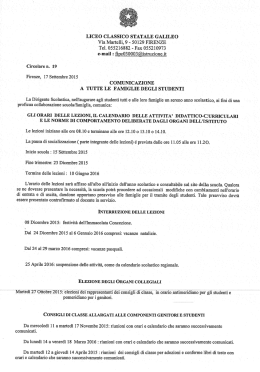 comunicazione alle famiglie per l`a.s.2015-16