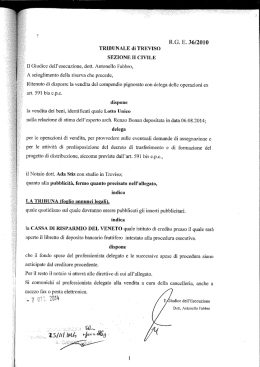 Ordinanza - Vendite Giudiziali