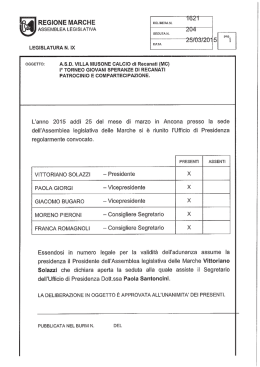 regione marche deliberan. - Consiglio regionale delle Marche