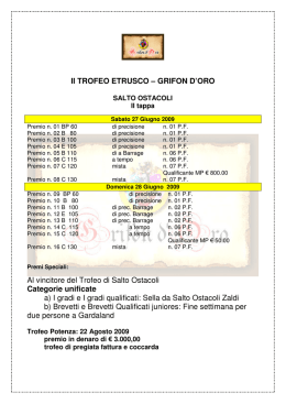 II TROFEO ETRUSCO &ndash; GRIFON D`ORO Al vincitore