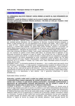 Sulla strada – Rassegna stampa 14 15 agosto 2010