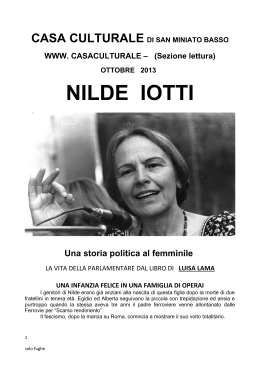 nilde iotti, ottobre 2013 - Casa Culturale San Miniato Basso