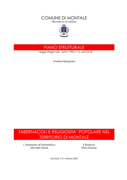 Tabernacoli e Religiosit&agrave; popolare nel territorio di Montale