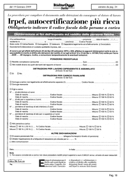 Irpcf, autocertificazi0ne pi&ugrave; ricca