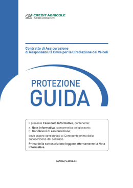 PROTEZIONE GUIDA - Crédit Agricole Assicurazioni