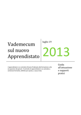 Vademecum sul nuovo Apprendistato