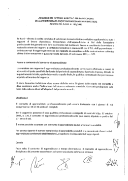 Norme per l`Apprendistato in Agricoltura