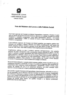 Mimisterocfef Lavoro a cﬂe[[e d`ol&igrave;`ticﬁe Sociali