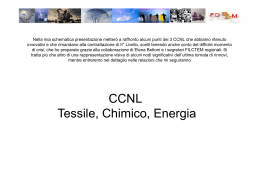 Crisi - Punti innovativi dei CCNLChimico Tessile Energia