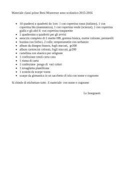 Materiale classi prime Beni Montresor anno scolastico
