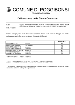 La Giunta Comunale - Comune di Poggibonsi