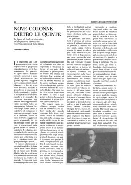 nove colonne dietro le quinte