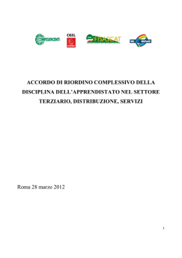 accordo di riordino complessivo della disciplina dell