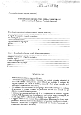 Convenzione Tirocinio Calabria