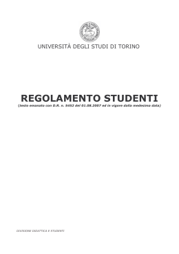 Regolamento Studenti - Università di Torino