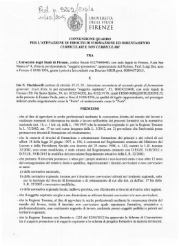 Convenzione quadro con Università di Firenze