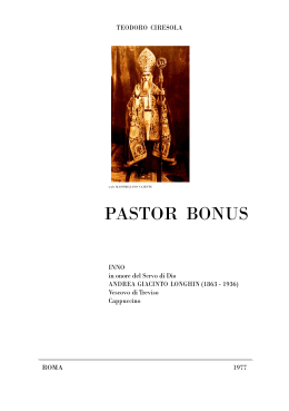pastor bonus - La Commanderia dell`Anastasis