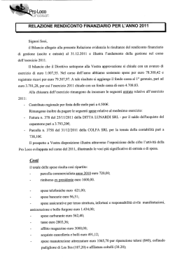 Scaricare da qui il PDF con il bilancio consuntivo 2011