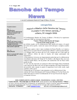 news 13 - Coordinamento Banche Del Tempo
