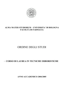 Ordine degli Studi - Università di Bologna