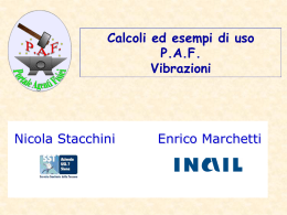 Nicola Stacchini Enrico Marchetti Calcoli ed esempi di uso P.A.F.