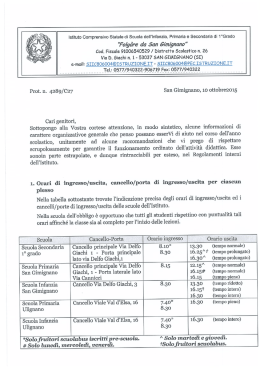 Lettera ai genitori - Istituto comprensivo "Folgore San Gimignano"