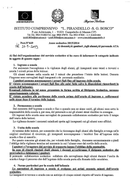 d) Organizzazione del servizio scolastico per l`a.s. 2013