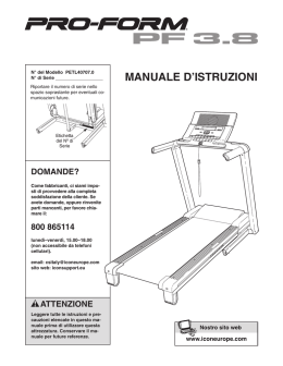 manuale d`istruzioni - Icon Heath & Fitness