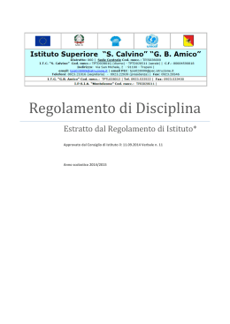 Regolamento di Disciplina - "S.Calvino"