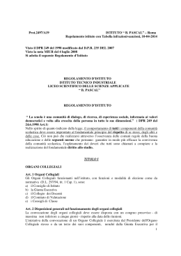 1 Prot.2497/A19 ISTITUTO “ B. PASCAL” – Roma Regolamento