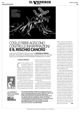 Cos   le fibre agiscono contro le infiammazioni e il rischio cancro