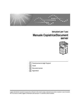 Manuale Copiatrice/Document server