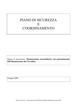 piano di sicurezza e coordinamento