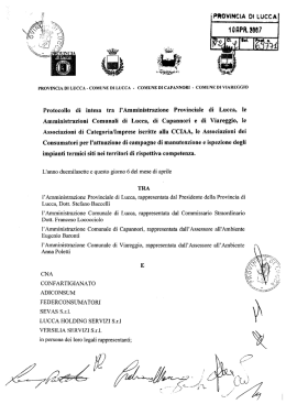 Protocollo d`intesa per campagna di