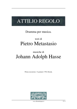 Attilio Regolo - Libretti d`opera italiani