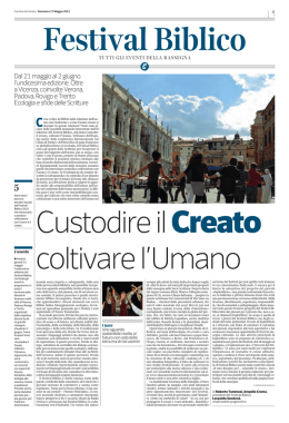 Inserto speciale di presentazione della XI edizione del Festival Biblico